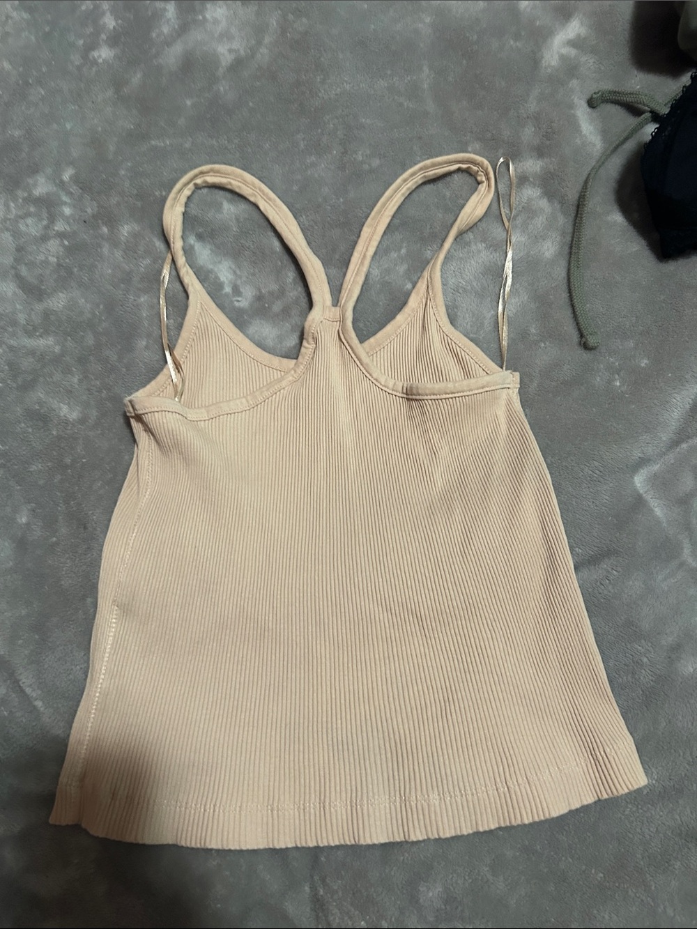Zara Ribbed Tank Top in Beige - Racerback - Picture 3 of 4